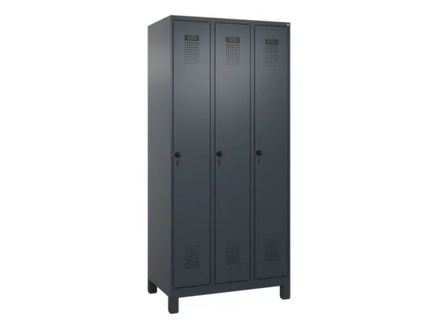armoire vestiaire noir et blanc,HxlxP 1950x900x500mm,3compart.