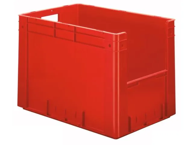 Euronorm Stapelkrat Rood 420x600x400mm 80l Gesloten Grijpopening