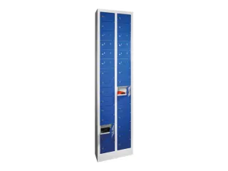 lockerkast,HxBxD 1950x460x200mm,2x15vakken,RAL7035,front RAL5010 - 2