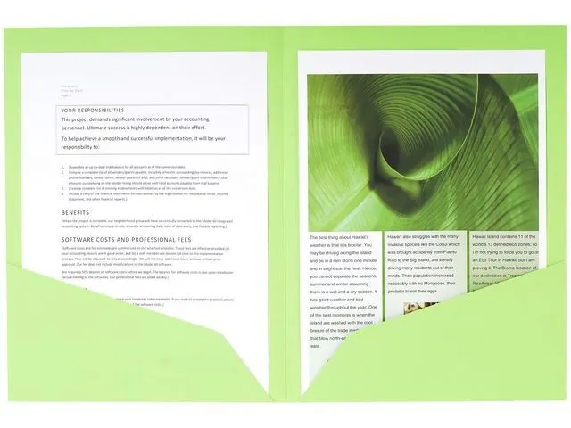 Stofklepmap met 2 vakken Nature Future Dubbel A4, 220 g/m², assorti