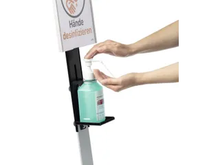 Handgeldispenser vloerstandaard met infobord Zilver - 6