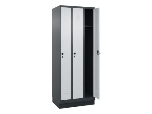 locker,HxBxD 1950x750x500mm,3vak,vak B 250mm,draaigrendel,sokkel