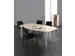 vergadertafel HxBxD 72x200x80cm vatvormig 4voeten Esdoorn Alu