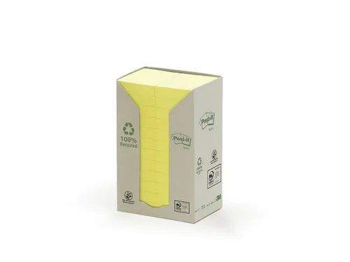 Memoblok 3M Post-it 653 38x51mm recycled geel