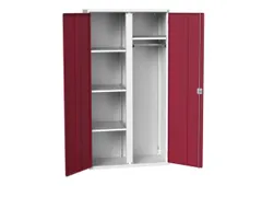 Lockerkast 2000x1050x550mm 4 vakken, dubbele vleugeldeur, RAL3004