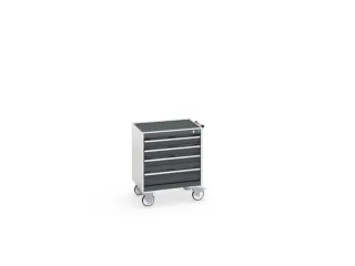 ladekast verrijdbaar 780x650x525mm 4laden romp RAL7035 front RAL7016 - 7