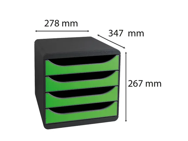 Big-box Classic Ladenblok 4 Laden A4+ Grijs Appel Groen