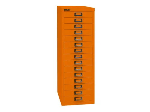 kantoor-ladekast HxBxD 860x279x380mm 15 laden romp oranje staal