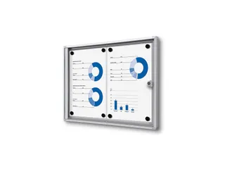 Vitrinebord Quantore voor binnen 2x A4 zilver - 1