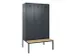 locker met bank,voor scheiding van kleding,HxBxD 2120x1200x815mm,3vak