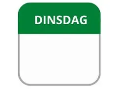 LabelLORD PL Dagetiket Dinsdag 25x25mm Groen Flushlabel 1000 stuks