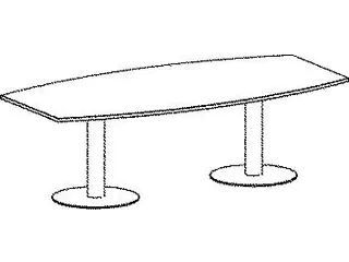 Vergadertafel vatvormig hxbxd 72x240x80/120cm blad beuken 2voeten Alu - 6