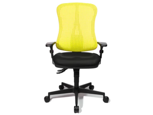 Siège Bureau Pivotant Assise Noir Dossier Maille Jaune