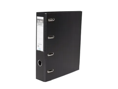 Ordner Elba Rado Plast 75mm Bank 2x A5 Mechanieken Zwart Pvc