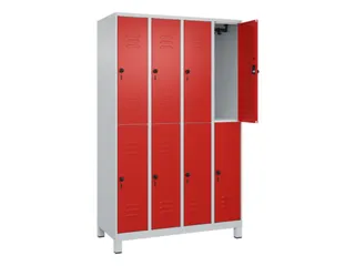 dubbeldekse locker,HxBxD 1950x1200x500mm,4x2vak.,vak B 300mm - 2