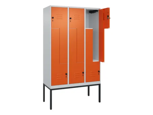 Z-garderobekast,HxBxD 2120x1200x500mm,vak B 200/400mm,draaigrendel