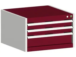 ladekast HxBxD 400x650x525mm 3laden RAL7035 front RAL3004