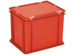 Euronorm Stapelkrat 330x400x300mm 31l Met Deksel Rood
