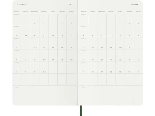 Agenda 2027 Moleskine 12M Weekly 7dag/1pagina large sc myrtle green