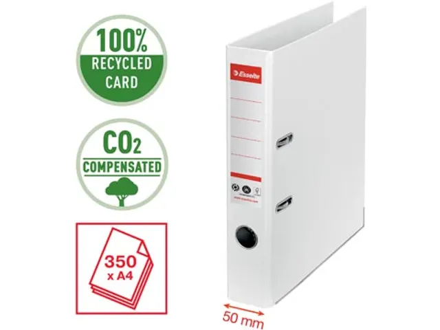 Esselte No.1 Ordner 50mm Wit A4 100% Gerecycled karton