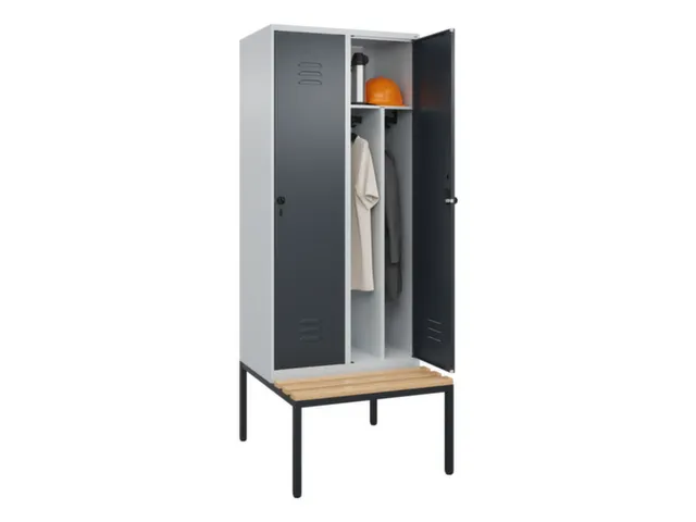 locker voor scheiding van kleding,HxBxD 2120x800x815mm,2vak