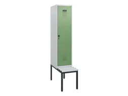 locker met bank,HxBxD 1950x400x815mm,1vak,vak B 400mm,draaigrendel