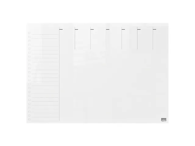 Weekplanner Nobo transparant Whiteboard acryl A4