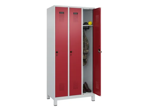locker,HxBxD 1950x900x500mm,3vak,vak B 300mm,draaigrendel,voeten