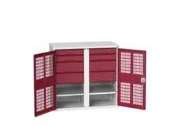 universele kast,HxBxD 1000x1050x550mm,2xStalen bodem,8lade(n)