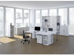 koppelelement voor bureau,90 °,HxBxD 680-820x1230x1230mm,blad wit