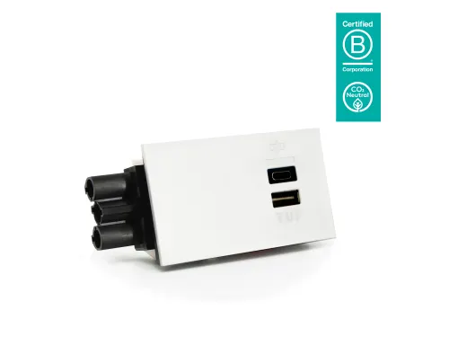 Lader USB type A+C 30W - 100 Wit voor Bento desktop locker