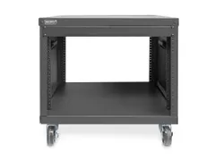 Universeel 8U 19 inch uitrustingsrek met wielen Zwart