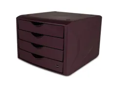 ladeblok,4xDIN A4,HxBxD 215x265x332mm,kunststof,bordeauxrood