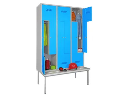 Z-garderobekast,HxBxD 2100x1200x800mm,RAL7035,front RAL6011