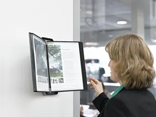 Zichtpanelensysteem Tarifold VEO Wandset A4 Zwart met 10 tassen - 6