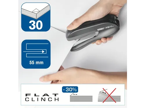 Nietmachine Rapid F30 Flat Clinch 30vel 24/6 zwart