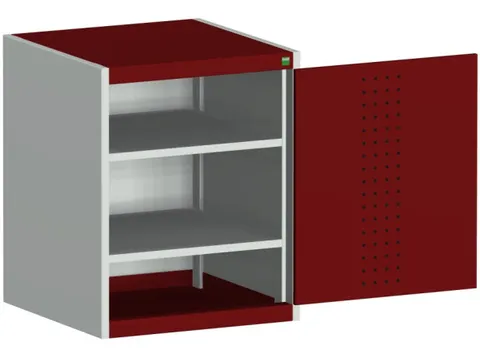 kast met geperforeerde platen,HxBxD 800x650x650mm,2xStalen bodem