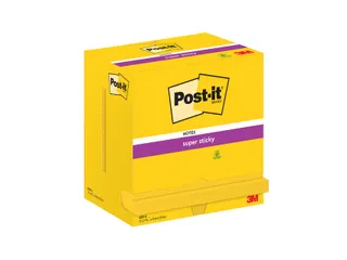 Memoblok Post-it 655 Super Sticky 76x127mm neon geel 12 stuks - 1