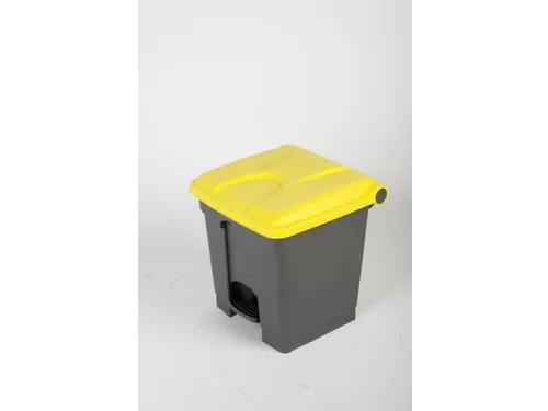 pedaalemmer,1x30l,HxBxD 435x398x410mm,romp PP grijs,deksel PP geel