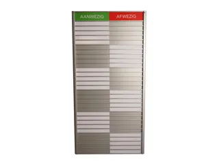 Menoor In-Uit bord 30 namen Aluminium Aanwezig/Afwezig Groen/rood - 1