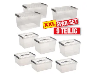 Set stapelbakken,9-dlg.,PP,transparant,Wanden gesloten,bodem gesloten - 1