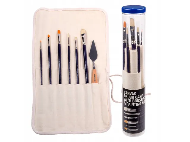Olie en Acryl penselenset Van Gogh 6 penselen en schildersmes Wit etui