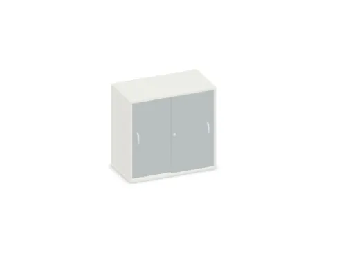 Schuifdeurkast 770x800x430mm Romp Wit Decor Front Lichtgrijs