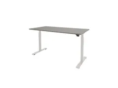 Dextro Basic Zit-sta Bureau Elektrisch 140x80 Grijs 25mm Wit