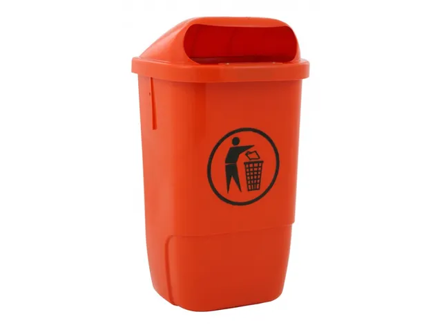 Kunststof buitenafvalbak 50 Liter Oranje
