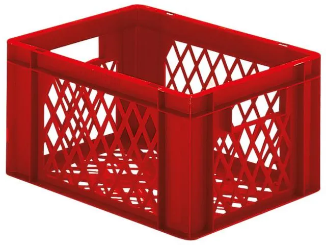 Euronorm-stapelbak 19l 210x400x300mm Wanden/bodem Opengewerkt Rood