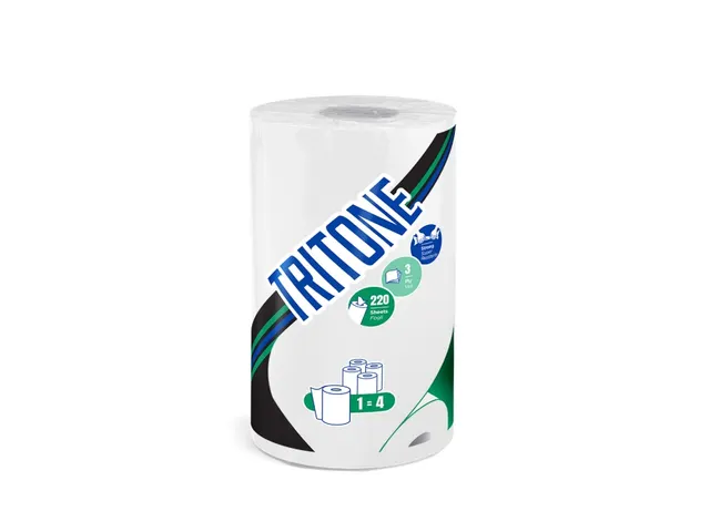 Keukenrol Celtex Tritone 3-laags wit 220 vel krimp a 12 rol