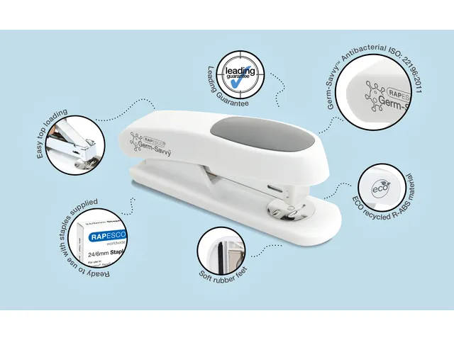 Nietmachine Rapesco Germ-Savvy Less Effort Eco Sting Ray antibacteriee