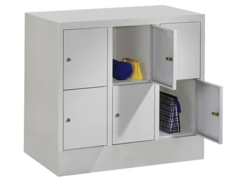 lockerkast,HxBxD 855x900x500mm,3x2vakken,RAL7035,front RAL7016