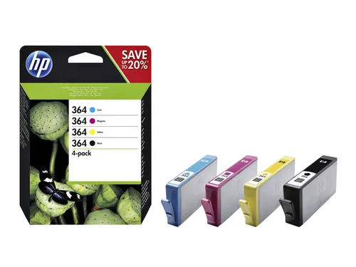 HP 364 N9J73AE Inktcartridge Zwart + 3 Kleuren Voordeelset